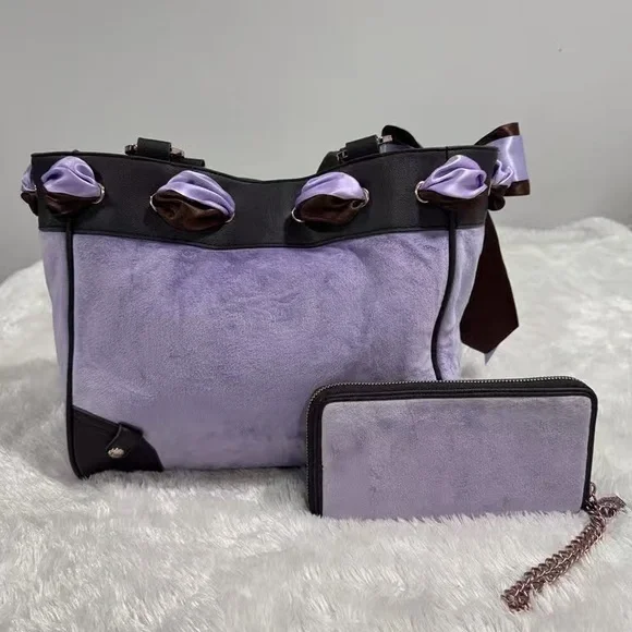 Juicy Couture Lavender and Chocolate Tote Set